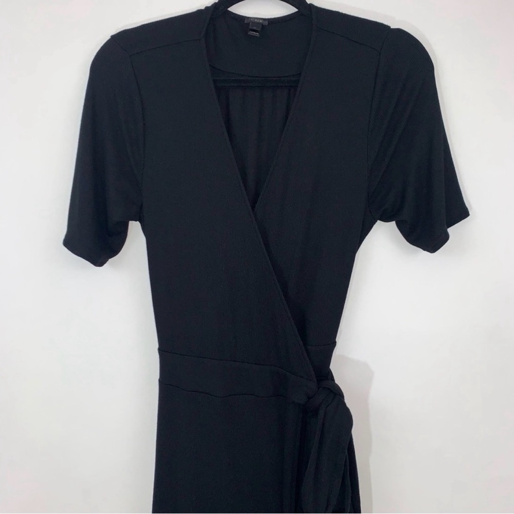 J. Crew Ribbed Black Midi Dress